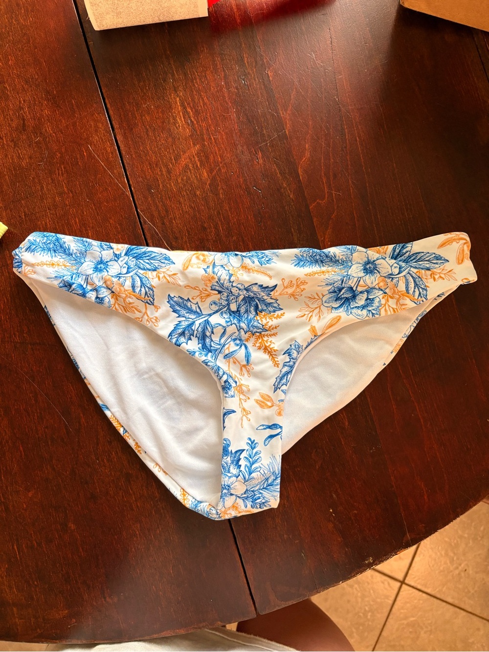Women's Blue & Yellow Floral Bikini Bottom